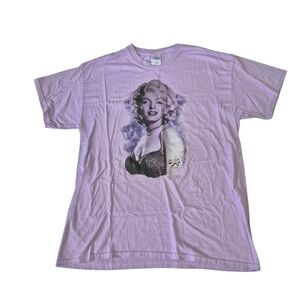 Marilyn Monroe Graphic Portrait T-Shirt Large Lilac Retro Iconic Art Tee